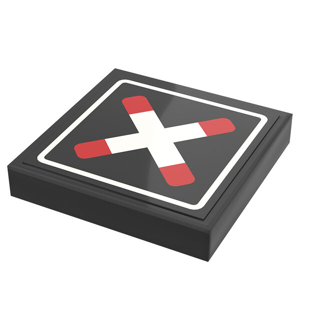 Custom Sticker - Tile 2 x 2 with Crossed Bars