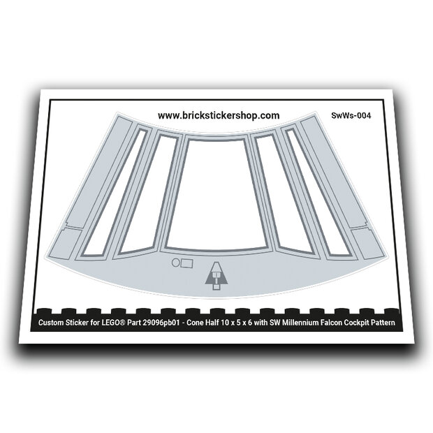 Custom Sticker for Star Wars - Cone Half 10 x 5 x 6 with Millenium Falcon Cockpit Pattern