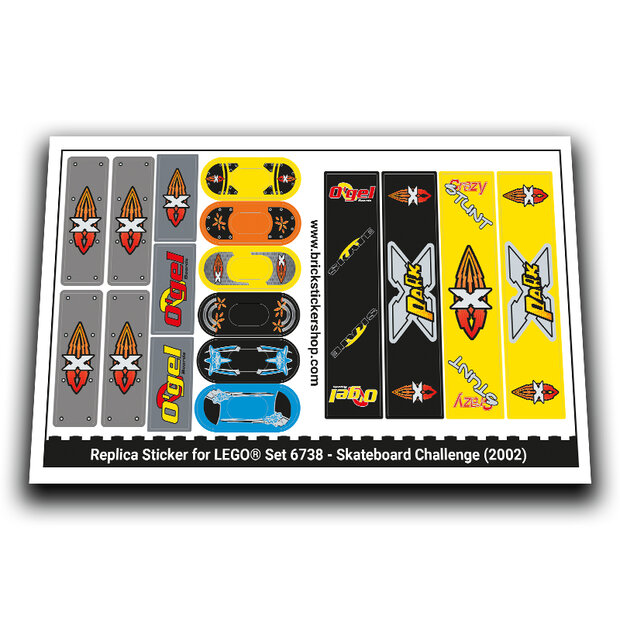 Ersatzaufkleber f&uuml;r Set 6738 - Skateboard Challenge