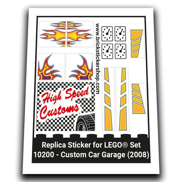 Replacement Sticker for Set 10200 - Custom Car Garage