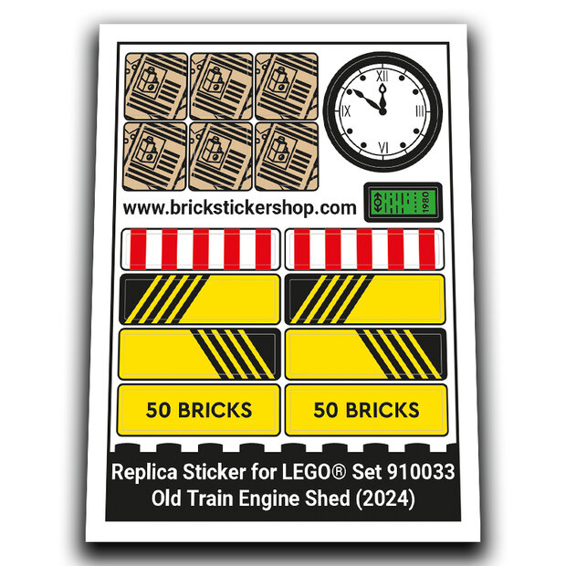 Replacement Sticker for Set 910033 - Old Train Engine Shed