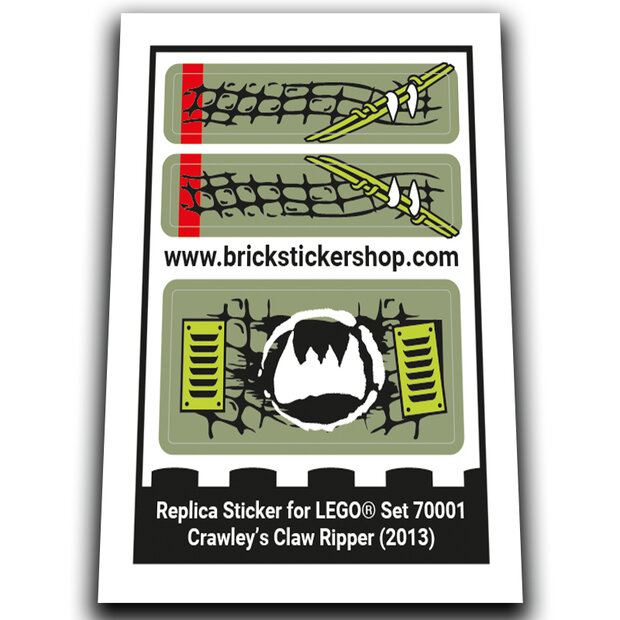 Replacement Sticker voor Set 70001 - Crawley&#039;s Claw Ripper
