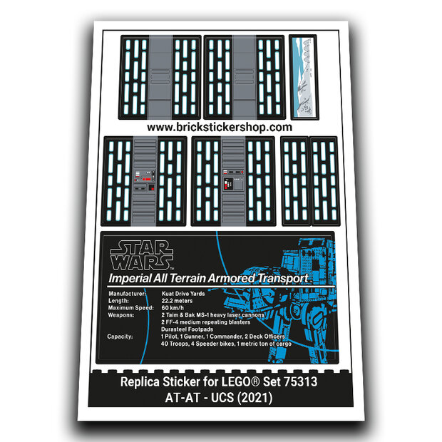 Replacement Sticker voor Set 75313 - AT-AT - UCS