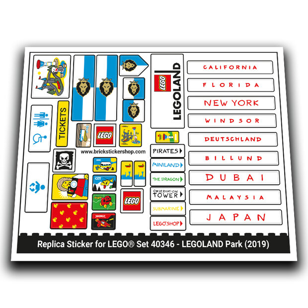Replacement Sticker for Set 40346 - LEGOLAND Park