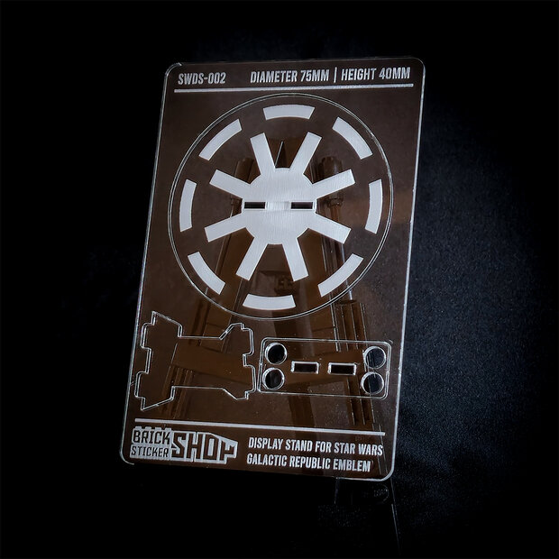 Display Stand for Star Wars - Galactic Republic Emblem (Small - Transparent)
