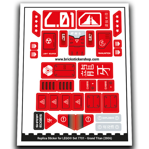 Replacement Sticker for Set 7701 - Grand Titan