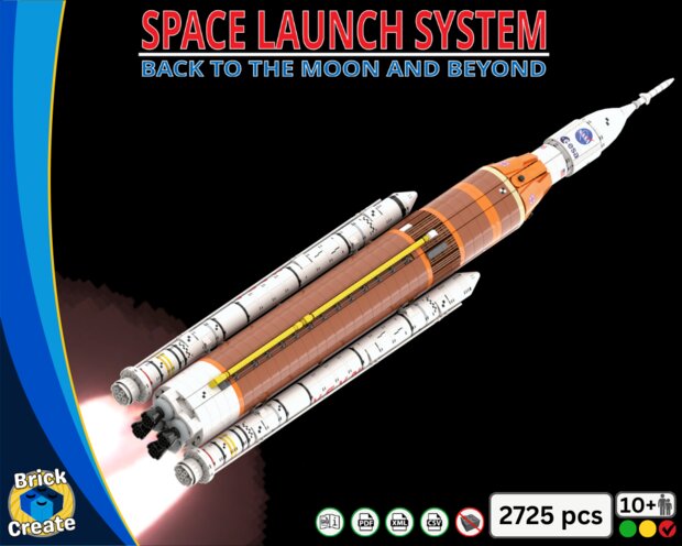 Custom Sticker for Rebrickable MOC-136980 &amp; MOC-136982 - SLS Artemis and Mobile Launcher by BrickCreate