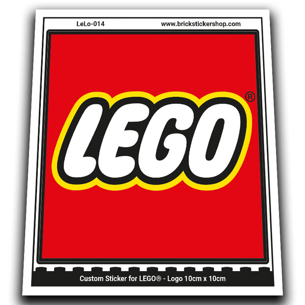 Custom Sticker - Lego Logo 10cm x 10cm