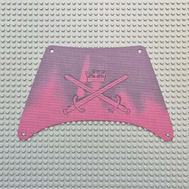 Replica Sail 96423 - Dark Red Sail Rectangle with Crown and Crossed Swords Pattern