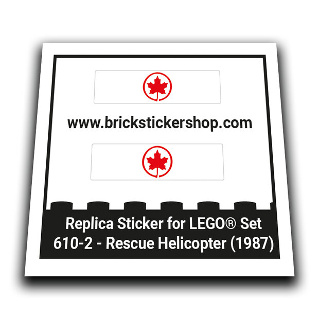 Replacement Sticker for Set 610 - Rescue Helicopter