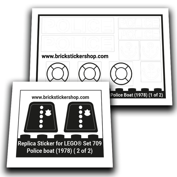 Replacement Sticker for Set 709 - Police Boat