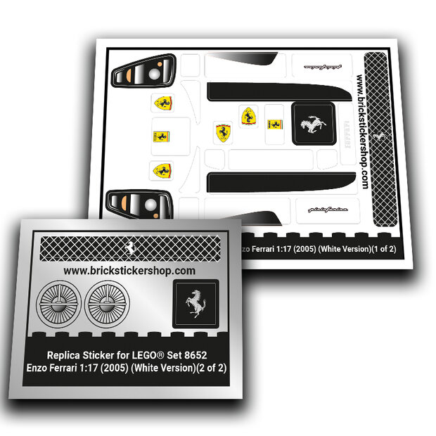 Replacement Sticker for Set 8652 - Enzo Ferrari 1:17 (White Version)