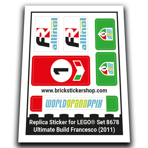 Replacement Sticker for Set 8678 - Ultimate Build Francesco
