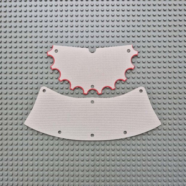 Custom Cloth - Castle Pavilion Tent with Broken White and Red Line