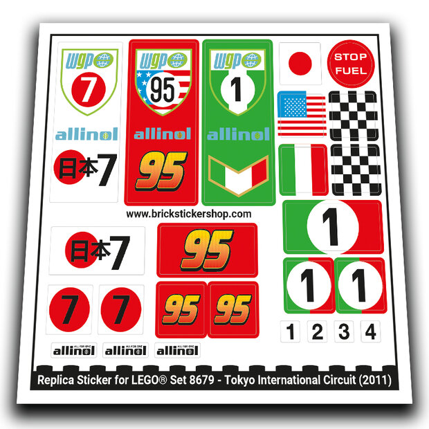 Replacement Sticker for Set 8679 - Tokyo International Circuit
