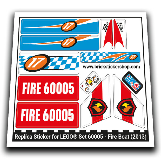 Replacement Sticker for Set 60005 - Fire Boat