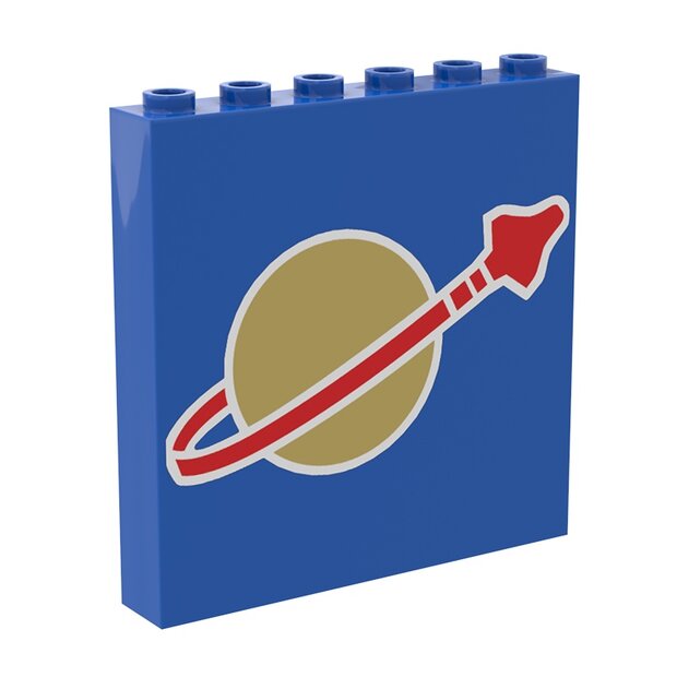 SpPa-036 - Classic Space Logo (Gold) for 6 x 5 Brick and Panel - SpPa-036 - Afbeelding 2