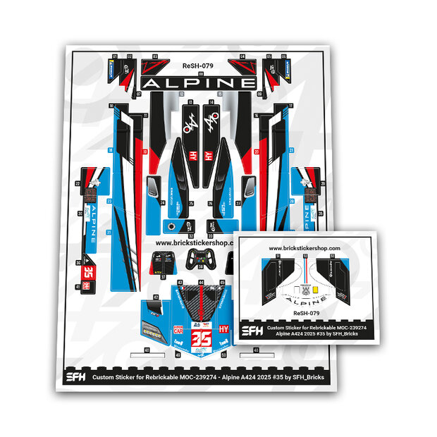 Custom Sticker - Alpine A424 2025 Nr. 35 by SFH_Bricks