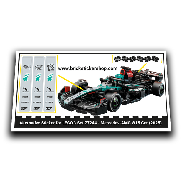 Alternative Sticker for Set 77244 - Mercedes-AMG W15 Car