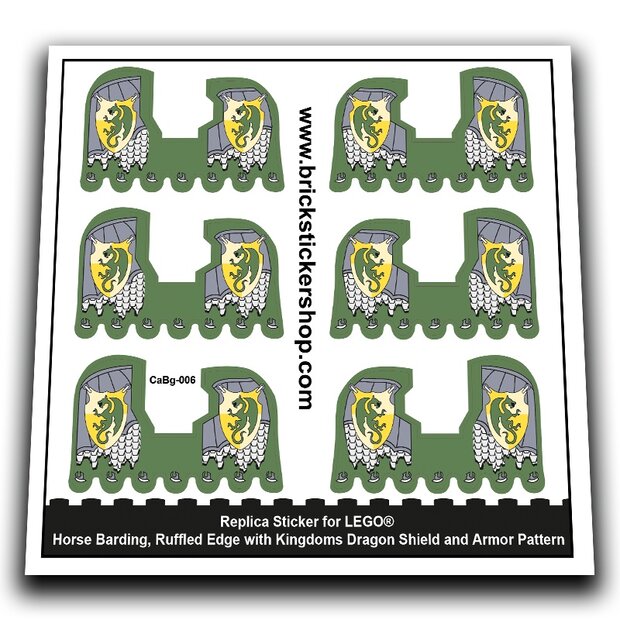 Horse Barding, Kingdoms Dragon Shield and Armor Pattern - CaBg-006 - Afbeelding 1