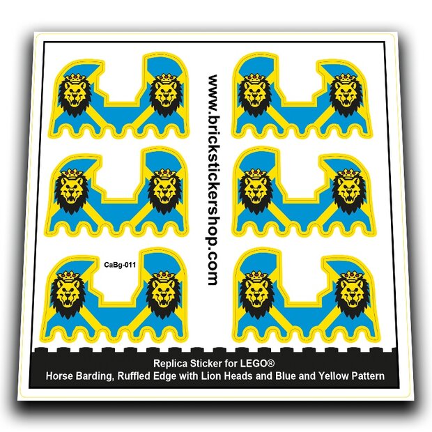 Horse Barding, Lion Head and Blue and Yellow Pattern - CaBg-011 - Afbeelding 1