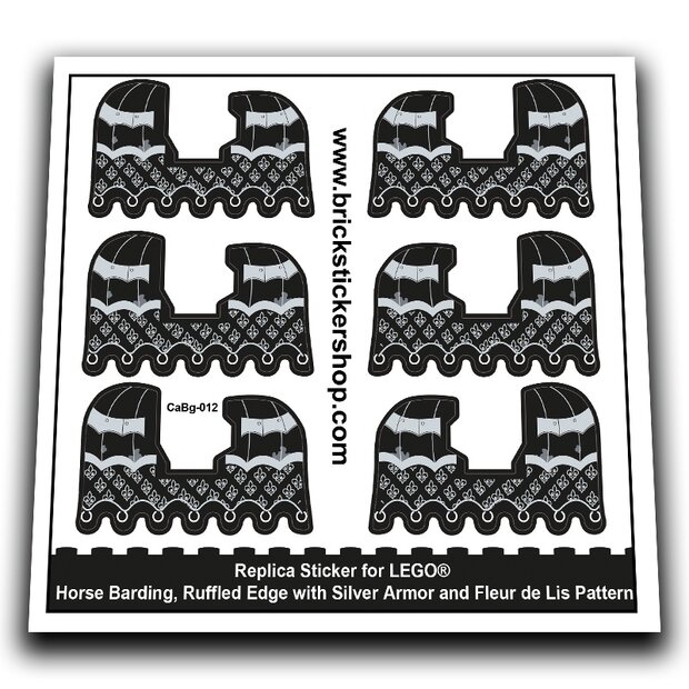 Horse Barding, Silver Armor and Fleur de Lis Pattern - CaBg-012 - Afbeelding 1