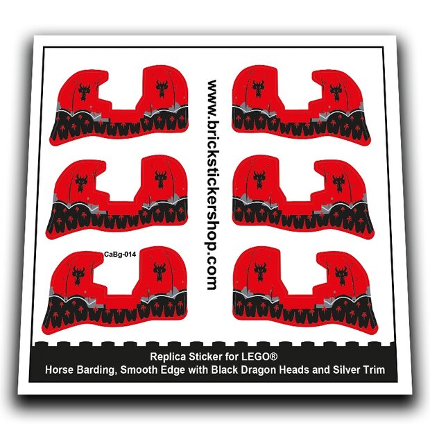 Horse Barding, Black Dragon Heads and Silver Trim - CaBg-014 - Afbeelding 1