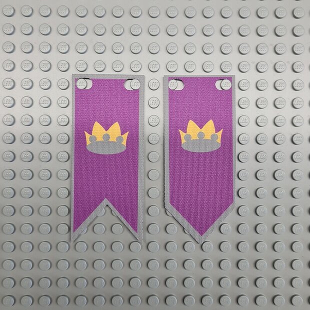Cloth Banner with Yellow Castle Crown on Purple - CaBa-004 - Afbeelding 1