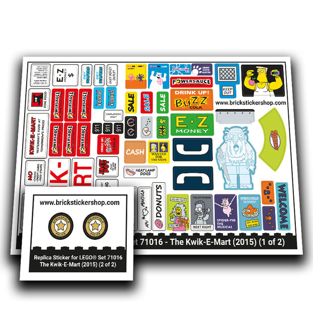 Replacement Sticker for Set 71016 - The Kwik-E-Mart