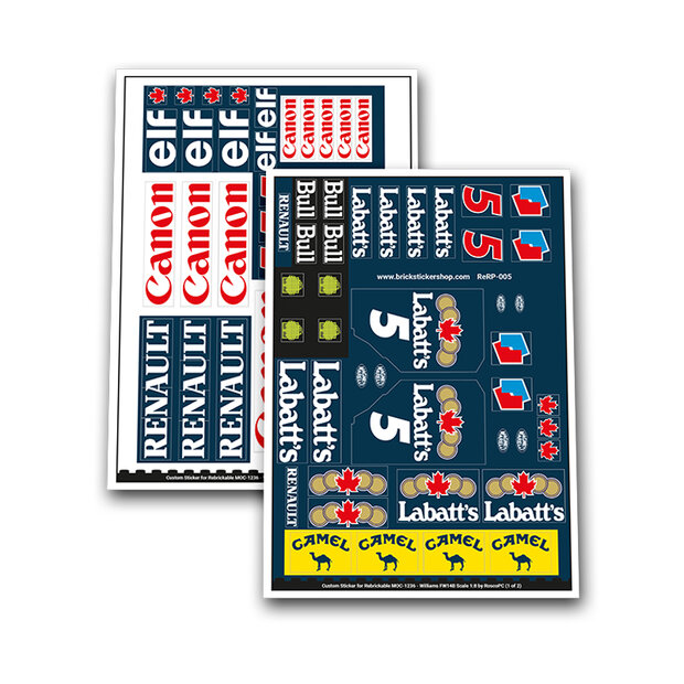 Custom Sticker for MOC - 1236 - Williams FW14B by Pingubricks