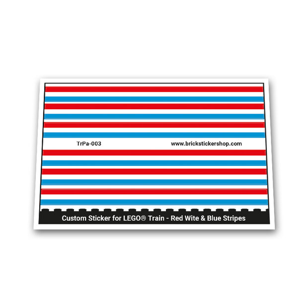 Custom Sticker - Red White &amp; Blue Stripes