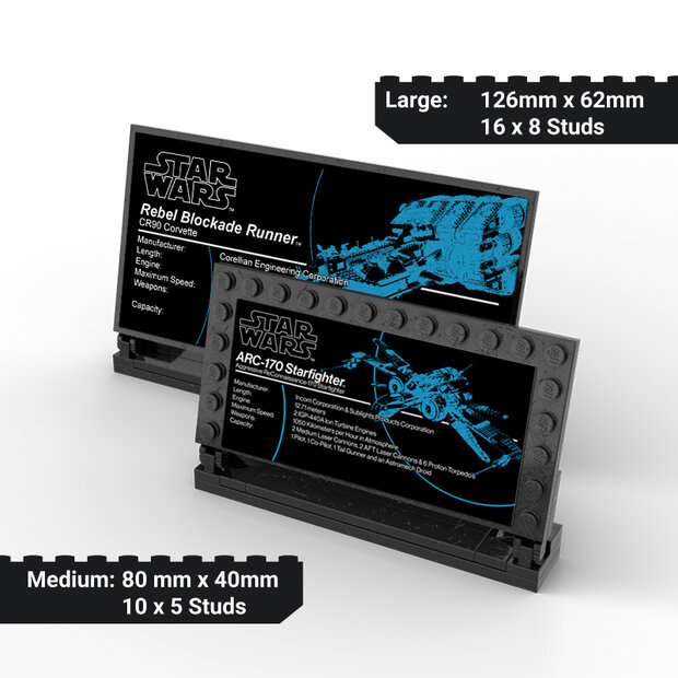 Custom Sticker - Large plaque for set 7964 - Republic Frigate