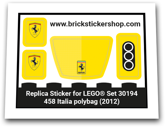 Replacement Sticker for Set 30194 - 458 Italia polybag