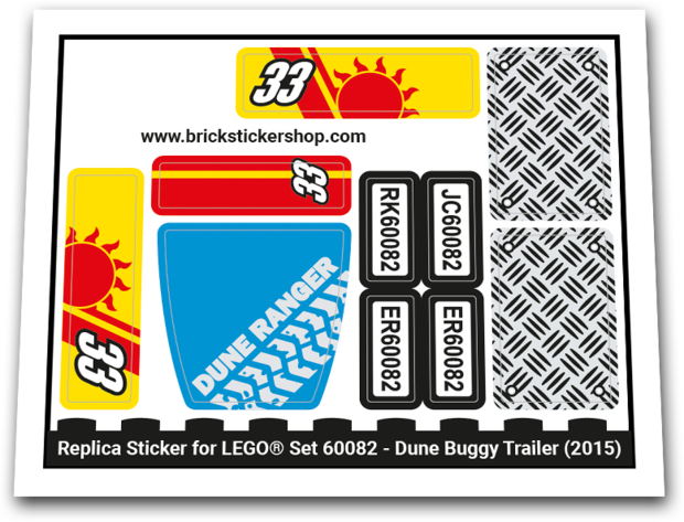 Replacement Sticker for Set 60082 - Dune Buggy Trailer