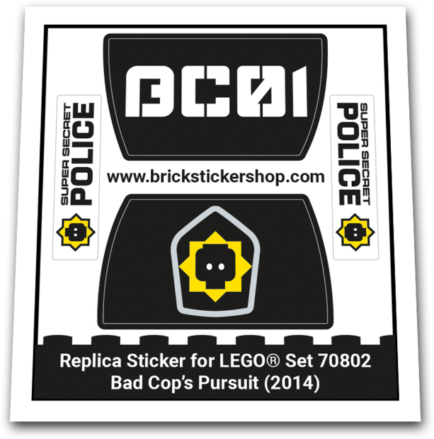 Replacement Sticker for Set 70802 - Bad Cop's Pursuit