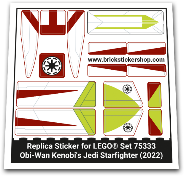 Replacement Sticker for Set 75333 - Obi Wan Kenobi's Jedi Starfighter
