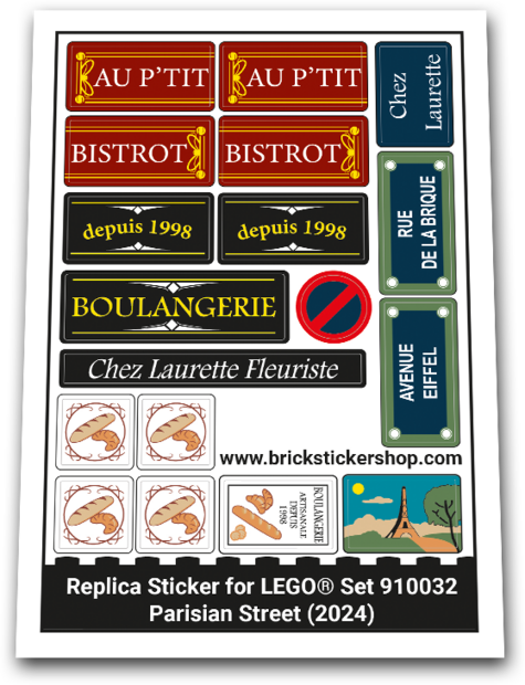 Replacement Sticker for Set 910032 - Parisian Street