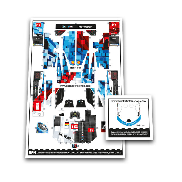 Custom Sticker for MOC - 266399 - BMW M Hybrid V8 NR15 2026 by SFH_Bricks