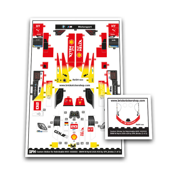 Custom Sticker for MOC - 266368 - BMW M Hybrid V8 NR20 2026 by SFH_Bricks