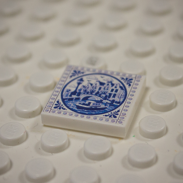 Printed Part - 2X2 Tile - Canal with white border