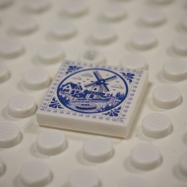 Printed Part - 2X2 Tile - Mill with white rim