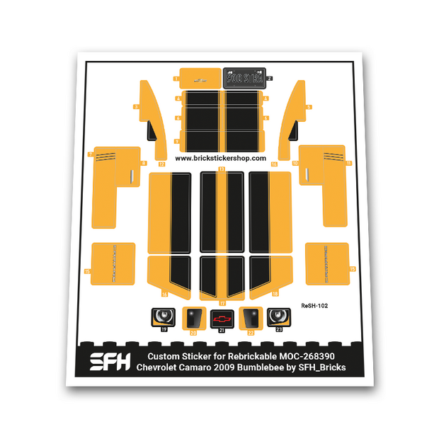 Custom Sticker - Chevrolet Camaro 2009 Bumblebee by SFH_Bricks