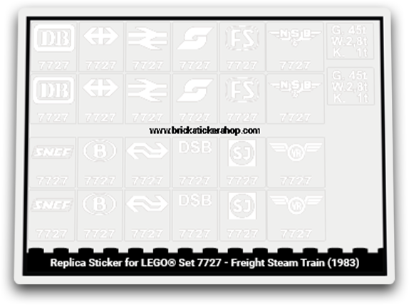 Replacement Sticker for Set 7727 - Freight Steam Train