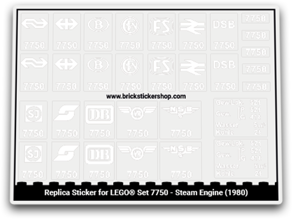 Replacement Sticker for Set 7750 - Steam Engine