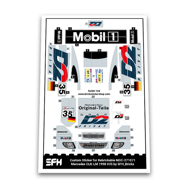Custom Sticker - Mercedes CLK LM 1998 35 by SFH_Bricks