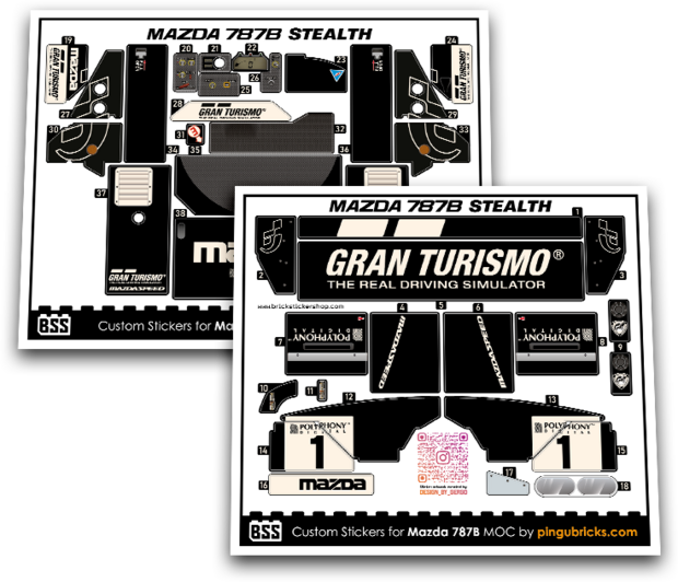 Custom Sticker for MOC - Mazda 787B Stealth by Pingubricks