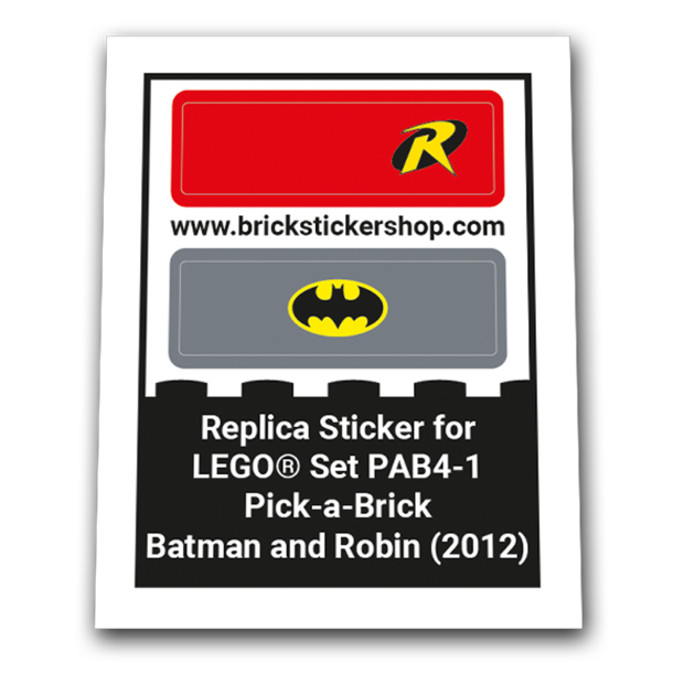 Replacement Sticker for Set PAB4-1 - Pick-a-Brick Batman and Robin