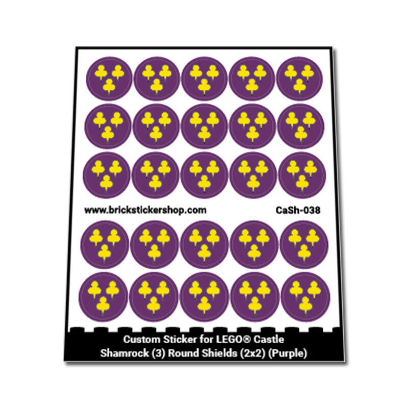 Custom Sticker - Shamrock (3) Round Shields (2x2) (Purple)