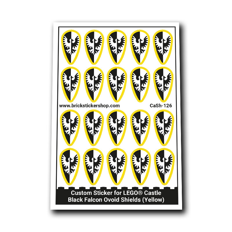 Custom Sticker - Black Falcon Ovoid Shields (Yellow)