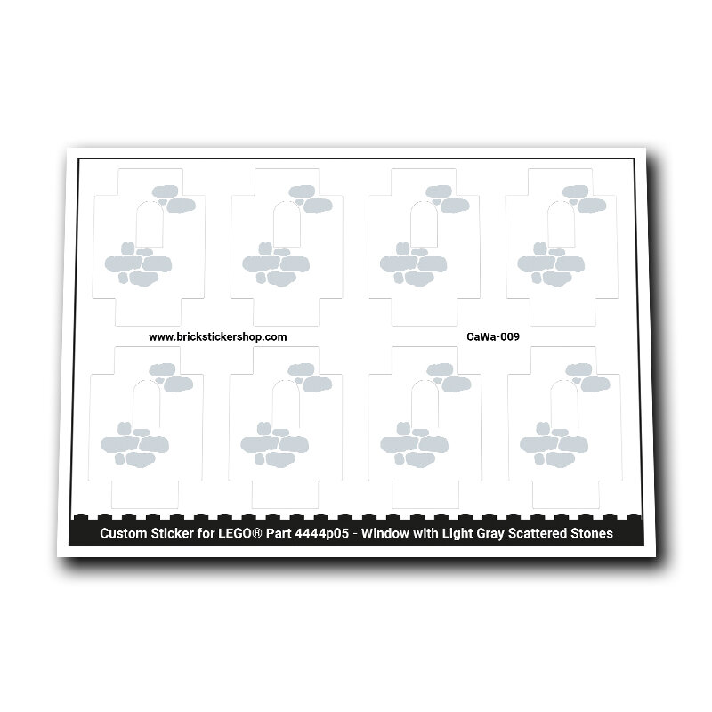 Custom Sticker - Window with Light Gray Scattered Stones